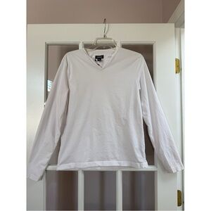 Kenneth Cole Reaction White Long Sleeve Henley Shirt